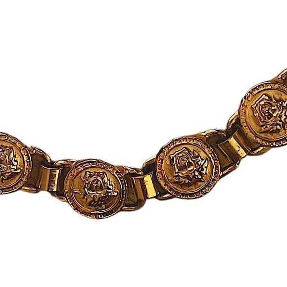 Authentic Vintage Gianni Versace Rare Gold Plated Medusa Choker & Bracelet Set - Picture 3 of 12